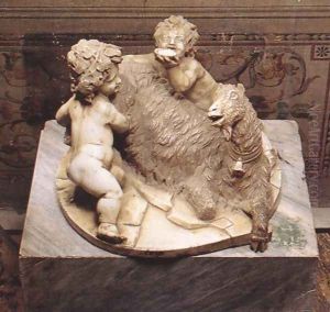 The Goat Amalthea with the Infant Jupiter and a Faun by Gian Lorenzo Bernini