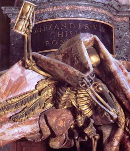 Tomb of Pope Alexander VII [detail of Death] by Gian Lorenzo Bernini