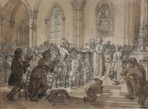 Scene De Mariage Dans Une Eglise by Benjamin Zix
