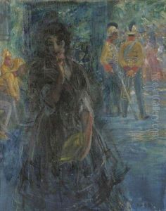 Jeune Femme A La Mantille by Henri Achille Zo