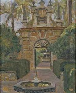 Vista Del Alcazar De Sevilla / Calle De Sevilla by Henri Achille Zo