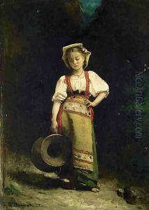 Italian Girl with a Jug by Leon Bonnat