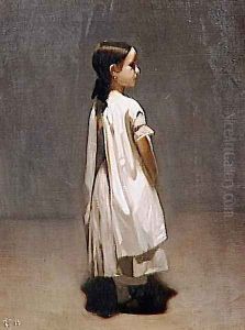 The little sister of the artist by Leon Bonnat