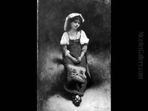 Girl Sitting by Leon Bonnat