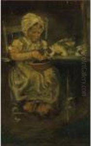 Feeding Her Cat by Jan Zoetelief Tromp