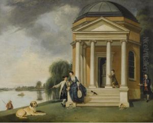 The Garden At Hampton House, With Mr And Mrs David Garrick Taking Tea