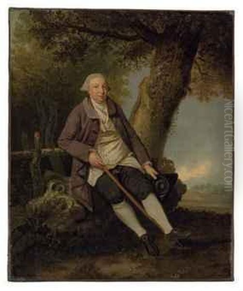 Portrait Of Thomas Bradshaw, Esq., Junior Secretary To Thetreasurer (1766), Seated Full-length, In A Wooded Landscape - view 1