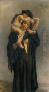 An Egyptian Peasant Woman and Her Child by Leon Bonnat