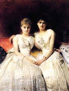 Portrait of Marthe and Therese Galoppe by Leon Bonnat