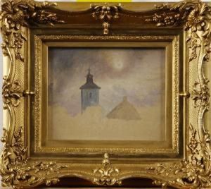 Studie Av Kyrktorn I Mansken by Kilian Christoffer Zoll