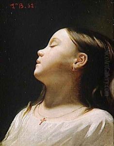 Girl asleep by Leon Bonnat