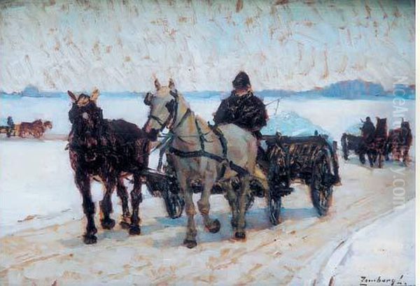 Attelage Sur La Neige - view 1