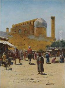 Bazaar In Samarkand by Richard Karlovich Zommer