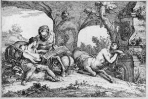 Der Centaur Chiron Unterrichtet Den Knaben Achilles Im Spielder Leier by Gaetano Zompini