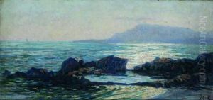 Rotsbranding Aan Italiaanse Kust Bij Ondergaande Zon by Jacques Abraham Zon