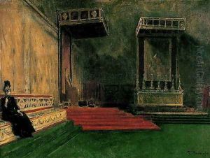 Interior of the Sistine Chapel by Leon Bonnat