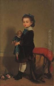 Ritratto Di Bimba Con Bambola by Antonio Zona