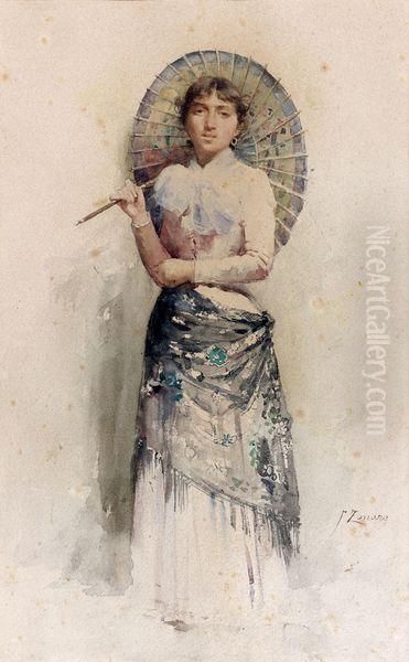 Jeune Fille A L'ombrelle - view 1