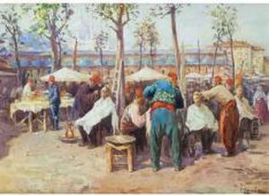 Barbieri All'aria Aperta by Fausto Zonaro