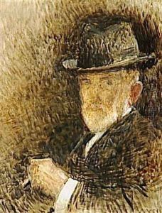 Portrait of the Artist with a hat by Leon Bonnat