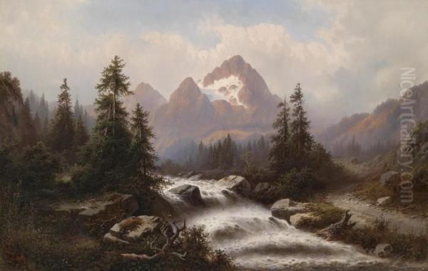 River Landscape In The Mountains - view 1
