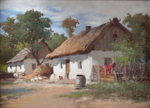 Bauerngehoft by Gyula, Julius Zorkoczy