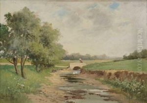 Bachlandschaft Mit Brucke by Gyula, Julius Zorkoczy