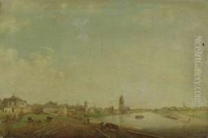 Blick Auf Frankfurt Von Der Abendseite