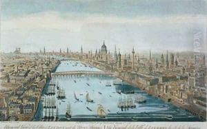 A General View of the City of London and the River Thames, plate 2 from 'Views of London', 1794 by Thomas Bowles