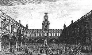 The Inside View of the Royal Exchange at London c.1750 by Thomas Bowles