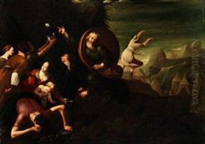 Moses Schlagt Wasser Aus Dem Felsen by Federico Zuccari