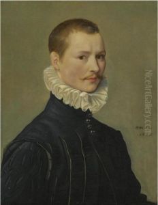 Portrait Of A Young Gentleman, Head And Shoulders, At The Age Of23 by Federico Zuccari