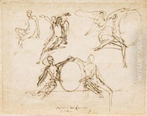 Studio Di Cinque Genialati Con Medaglioni by Federico Zuccari