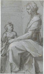 Madonna And Child by Federico Zuccaro
