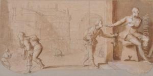 Taddeo Zuccaro Rebuffed By Francesco Ilsant'angelo by Federico Zuccaro