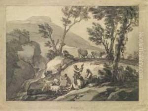 Paesaggio Con Pastori Ed Animali by Antonio Zucchi