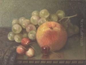 Still Life Of Peach, Cherries And Grapes Still Life Of Peach, Cherries And Grapes