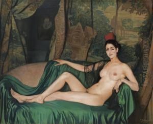 Madame Souty Reclinada En Un Sofa (madame Souty) by Ignacio Zuloaga Y Zabaleta