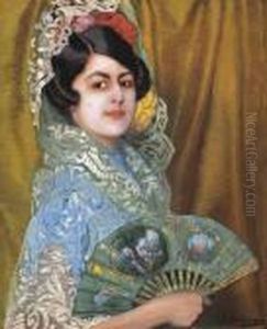 Dama Con Abanico (lady With A Fan) by Ignacio Zuloaga Y Zabaleta