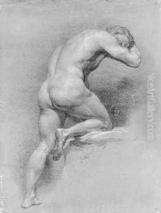 A kneeling nude turned to the right