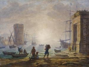 Hafensicht, Kopie Nach Claude Lorrain by Robert Zund