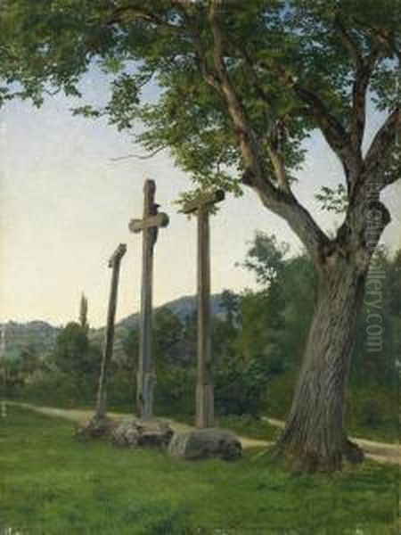 Three Crosses Along A Country Lane - view 1