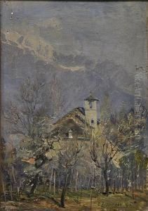 Blick Auf Tessiner Dorf by Ernst Theodor Zuppinger