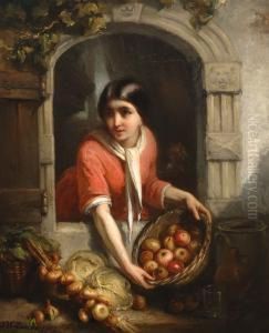 The Vegetable Stall by Frederick Willem Zurcher