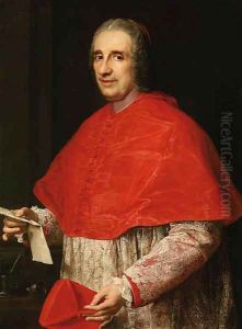 Portrait of a Cardinal, half-length, in robes of office, holding his biretta and a letter