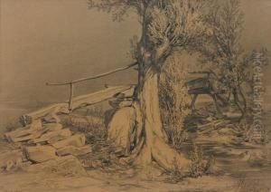 Bridge Over A Brook by Franz Bohumir Zverina
