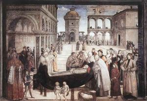 Death of St. Bernardine 1487-89 by Bernardino di Betto (Pinturicchio)