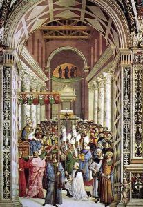 Aeneas Piccolomini Crowned as Pope 1502-08 by Bernardino di Betto (Pinturicchio)