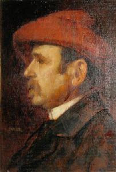 Profil D'homme Au Chapeau Rouge - view 1
