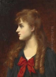 Portrait De Jeune Fille by Augustin Zwiller